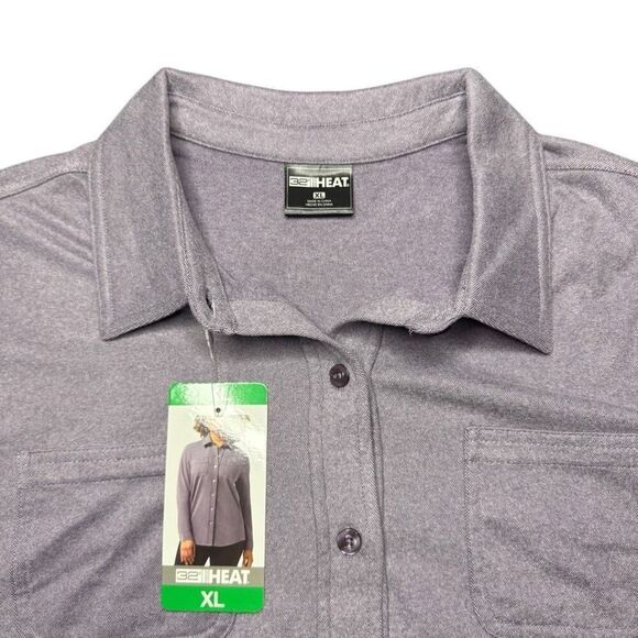NWT 32 Degrees Soft Womens XL Button Up Shirt Lilac Purple Pockets - Picture 3 of 11